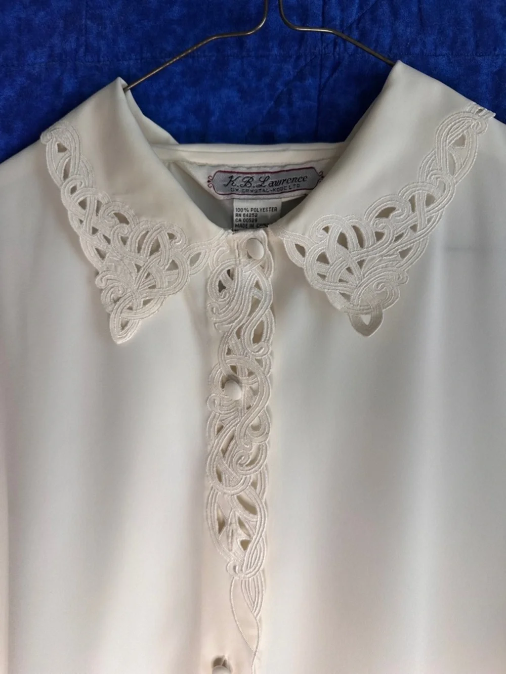 Vintage 80s Set Of 3 Blouses Lace White Cream Victorian Embroidered Women’s 20W - Picture 8 of 14